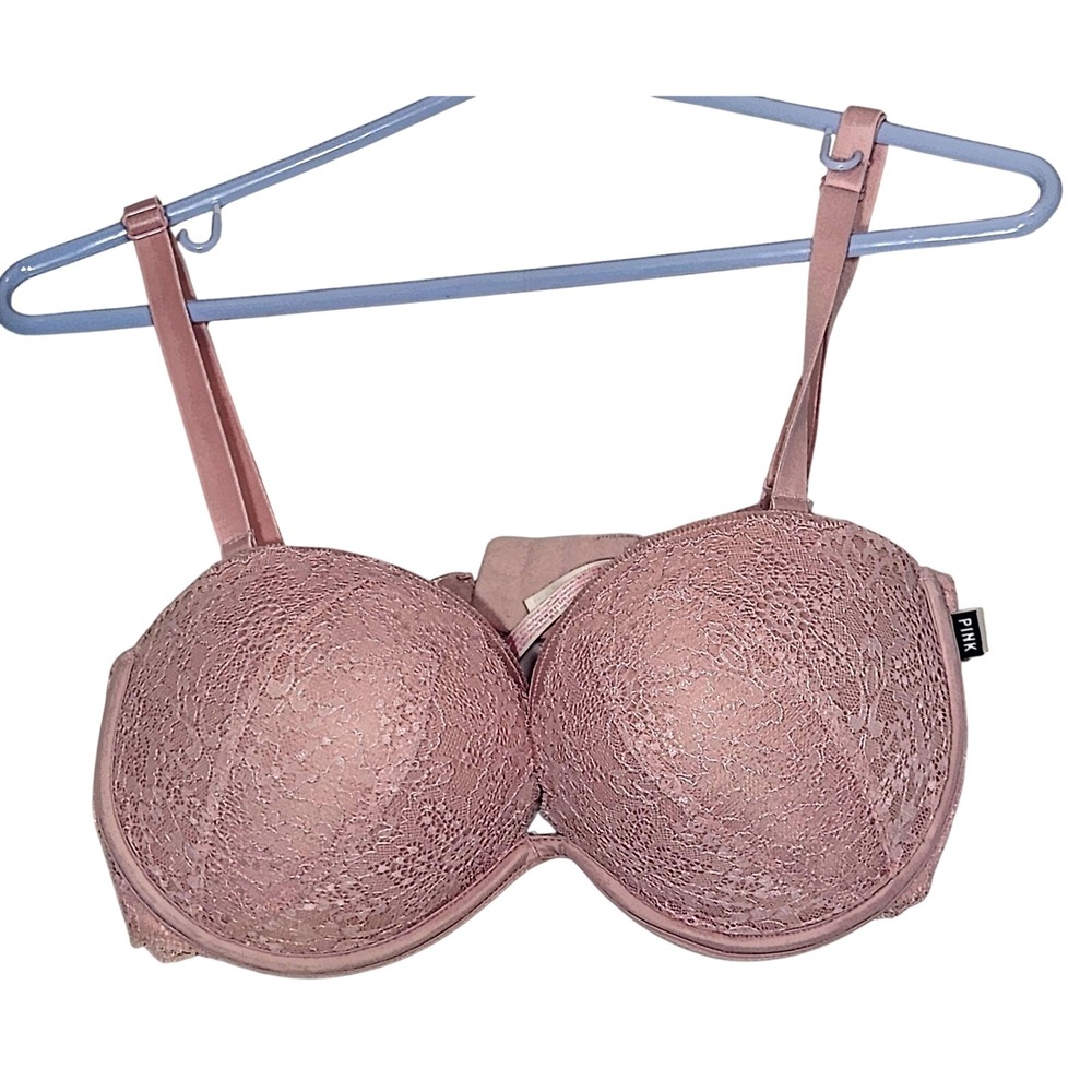 Victoria's Secret Pink Plunge Push Up Underwire‎ Bra 34 DD